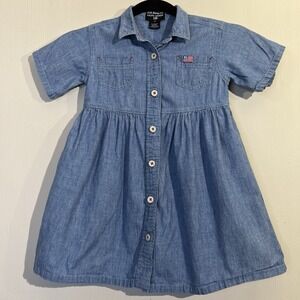 Vintage Polo Ralph‎ Lauren Denim Dress Size 4T **READ\see All Pics